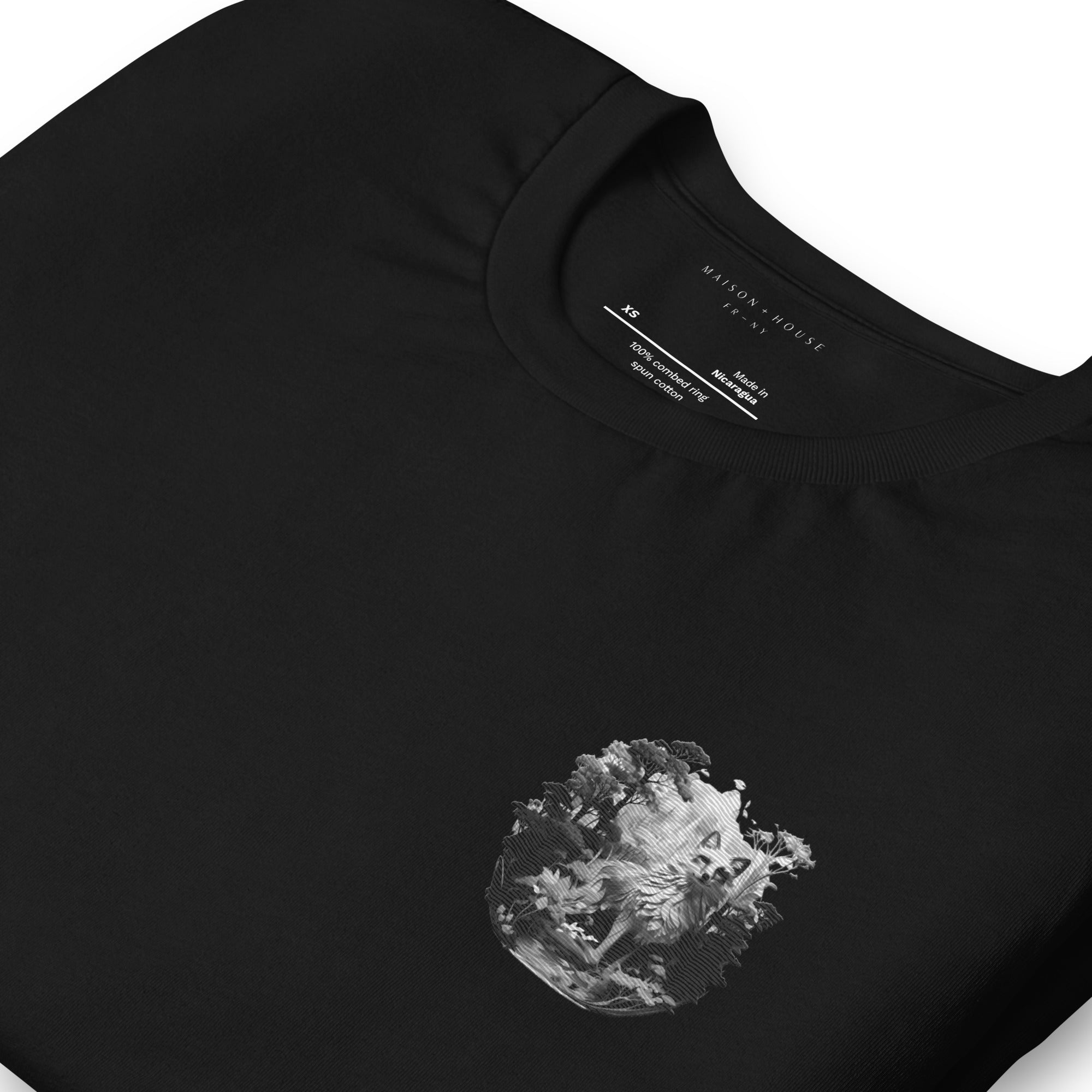 THE FOX IN THE FOREST PRIMEVAL COMFORT T-SHIRT IN MONOCHROME