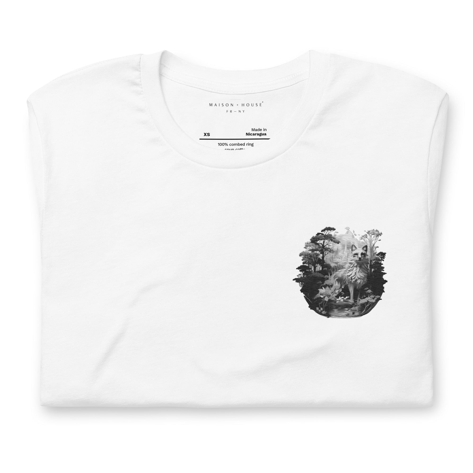 THE FOX IN THE FOREST PRIMEVAL COMFORT T-SHIRT IN MONOCHROME